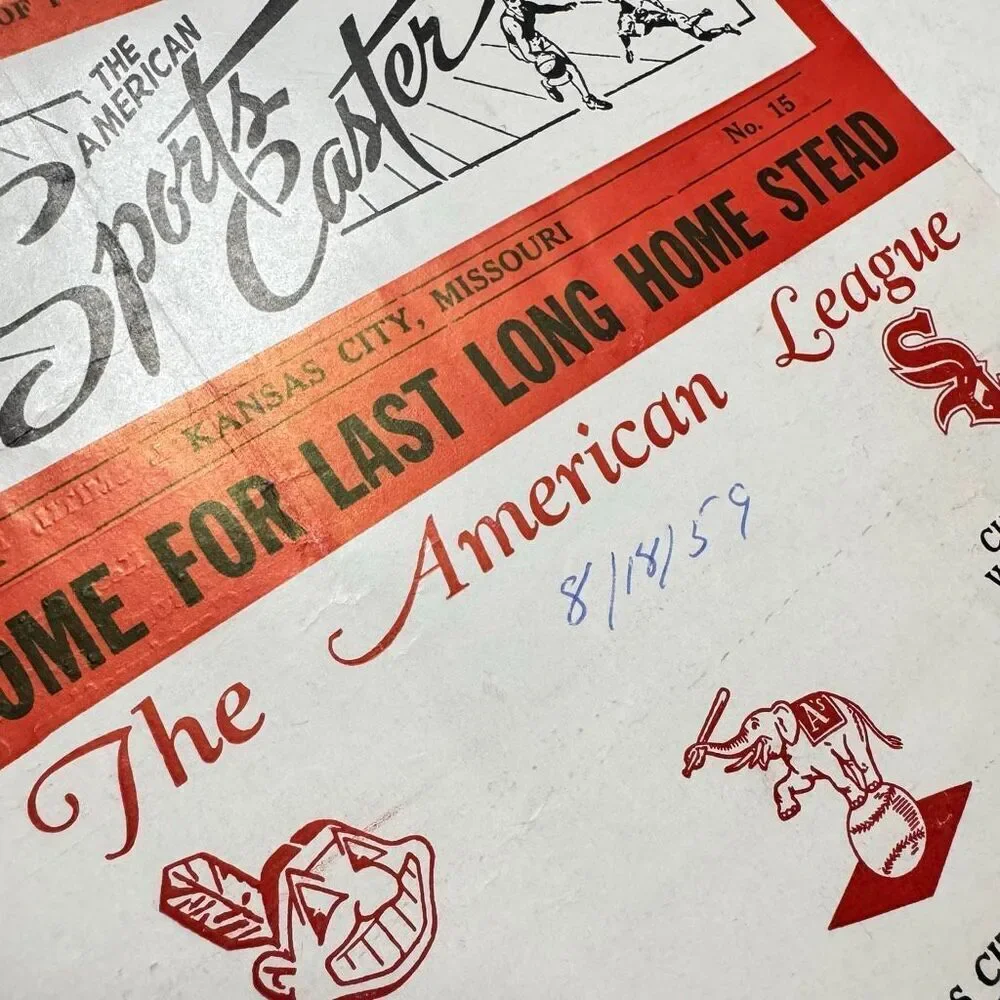 RARE 1959 THE AMERICAN SPORTS CASTER BASEBALL PROGRAM # 15 - The American League